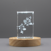 Violet Flower 3D Engraved Crystal 