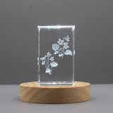 Violet Flower 3D Engraved Crystal Trophy — Made in Canada - Custom Award From A&B Crystal Collection