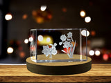 Daffodil Flower 3D Engraved Crystal 3D Engraved Crystal Keepsake/Gift/Decor/Collectible/Souvenir A&B Crystal Collection