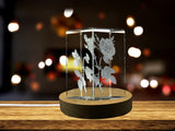Rose 3D Engraved Crystal 3D Engraved Crystal Keepsake/Gift/Decor/Collectible/Souvenir A&B Crystal Collection