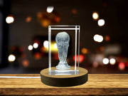 World Cup Recognition 3D Engraved Crystal Trophy Gift | Unique Souvenir for Sports Fans