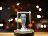 World Cup Recognition 3D Engraved Crystal Trophy Gift | Unique Souvenir for Sports Fans - Custom Award From A&B Crystal Collection