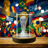 World Cup Recognition 3D Engraved Crystal Trophy Gift | Unique Souvenir for Sports Fans - Custom Award From A&B Crystal Collection
