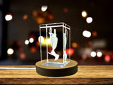Champions League Trophy Replica Recognition 3D Engraved Crystal Souvenir with LED Base - Custom Award From A&B Crystal Collection