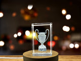 Champions League Trophy Replica Recognition 3D Engraved Crystal Souvenir with LED Base - Custom Award From A&B Crystal Collection