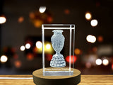 Copa America Trophy Replica 3D Engraved Crystal Figurine Collectible With LED Base And Gift Box Recognition - Custom Award From A&B Crystal Collection