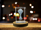 Recognition Africa Cup of Nations Engraved Crystal Trophy | Free LED Base Light, Custom Sizes Available