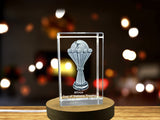 Recognition Africa Cup of Nations Engraved Crystal Trophy | Free LED Base Light, Custom Sizes Available - Custom Award From A&B Crystal Collection