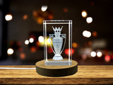 Premier League Trophy Recognition Crystal Replica | 3D Engraved Gift for EPL Fans - Custom Award From A&B Crystal Collection