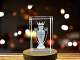 Premier League Trophy Recognition Crystal Replica | 3D Engraved Gift for EPL Fans - Custom Award From A&B Crystal Collection