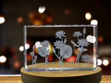 Water Lily 3D Engraved Crystal 3D Engraved Crystal Keepsake/Gift/Decor/Collectible/Souvenir A&B Crystal Collection