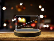 Javelin Thrower 3D Engraved Crystal Award - Elegant Desktop Trophy for Javelin Throwers