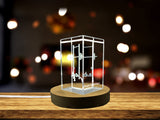 Crystal Recognition Weight Barbell Stand - Precision Engraved Sculptural Masterpiece - Custom Award From A&B Crystal Collection