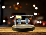 Crystal Strength Recognition - Athletic Detail One-Hand Bar Sculpture with LED Base
