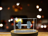 Crystal Strength Recognition - Athletic Detail One-Hand Bar Sculpture with LED Base - Custom Award From A&B Crystal Collection