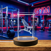 Crystal Gym Recognition - Intricate Adjustable Workout Bench Sculpture with LED Base Light