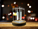 Recognition Crystal Punching Bag Sculpture - Intricately Engraved Artistry with LED Base - Custom Award From A&B Crystal Collection