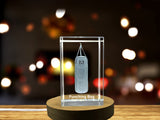 Recognition Crystal Punching Bag Sculpture - Intricately Engraved Artistry with LED Base - Custom Award From A&B Crystal Collection