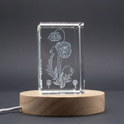 Poppy 3D Engraved Crystal Trophy Award Keepsake — Made in Canada