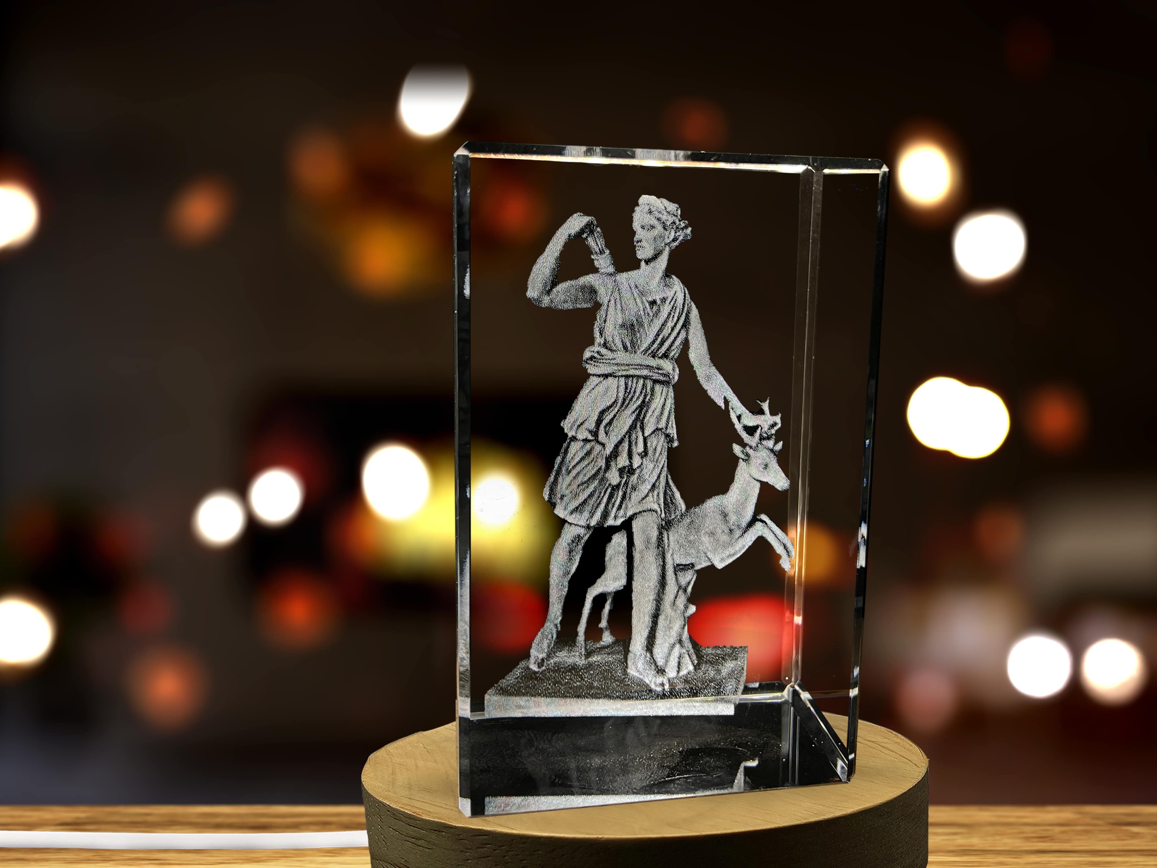 Artemis 3D Engraved Crystal Keepsake/Gift/Decor/Collectible/Souvenir A&B Crystal Collection