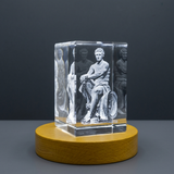 Ares 3D Engraved Crystal Trophy Award with LED Base - Unique Recognition Keepsake Decor