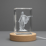 Apollo 3D Engraved Crystal Recognition Trophy - God of Music & Romance with LED Base Light