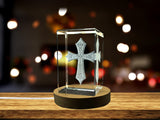 Croix chrétienne | Keeprsake à cristal gravé 3D