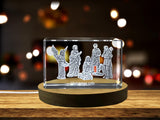 Une nuit d'émerveillement | Berceau de Noël 3d cristal gravé