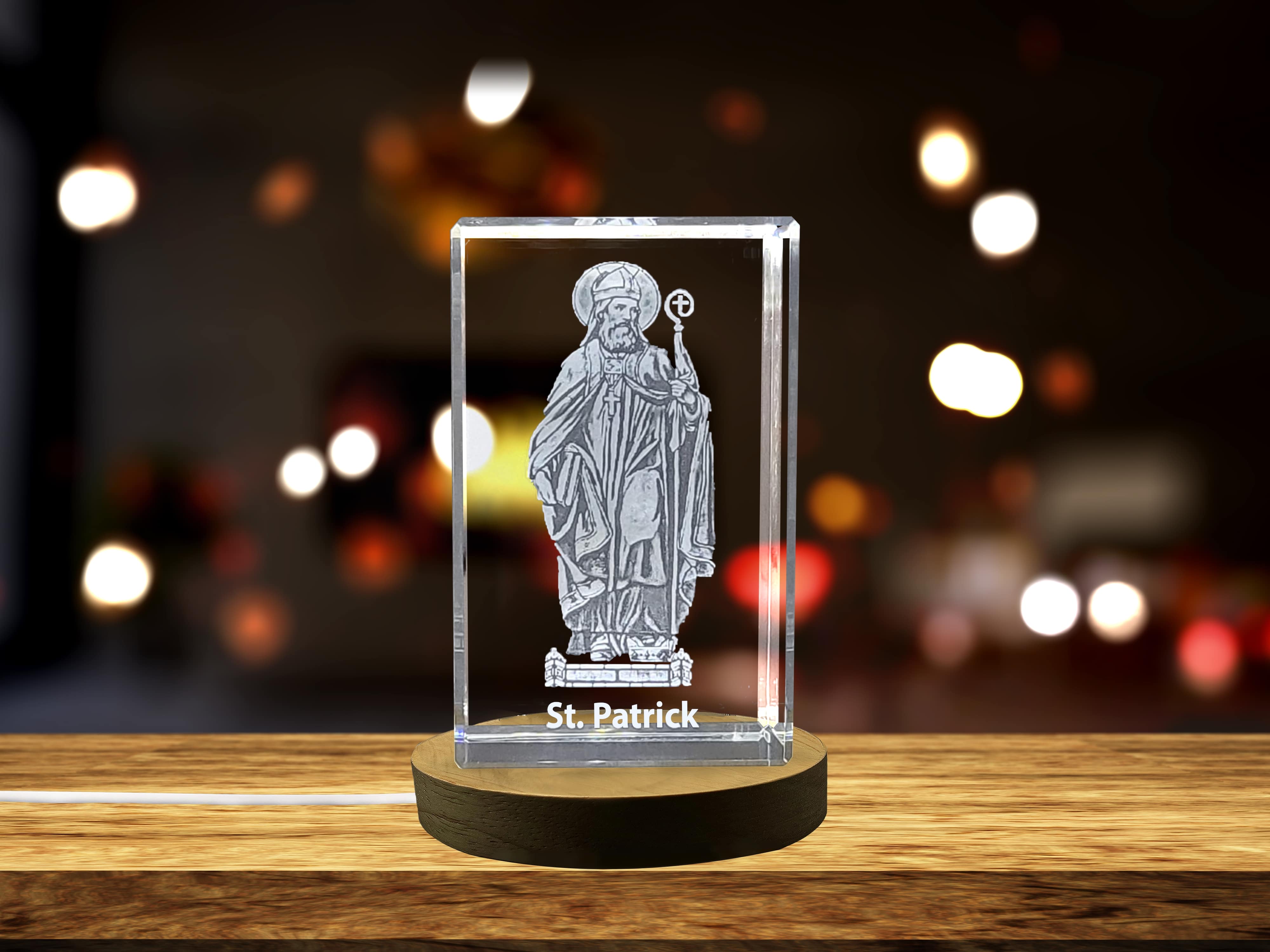 St. Patrick | Religious 3D Engraved Crystal A&B Crystal Collection