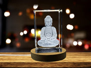 3D Crystal Buddha Statue with LED Light