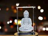 3D Crystal Buddha Statue with LED Light - Tranquil Illuminated Decor A&B Crystal Collection