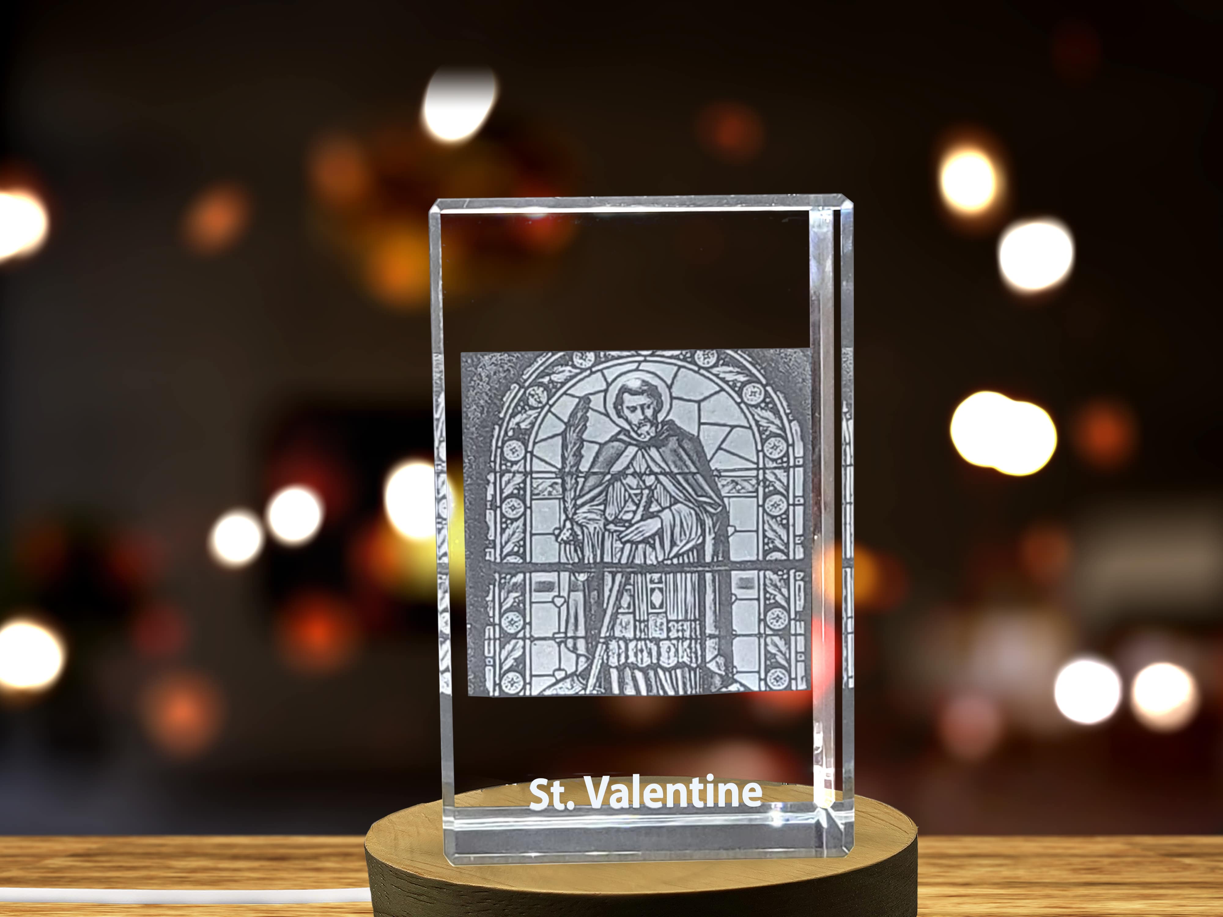 St. Valentine | A Patron of Love| Religious 3D Engraved Crystal A&B Crystal Collection