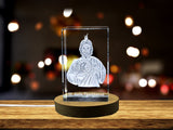 St. Jude Thaddaeus Crystal Sculpture with LED Base Light - Made in Canada A&B Crystal Collection
