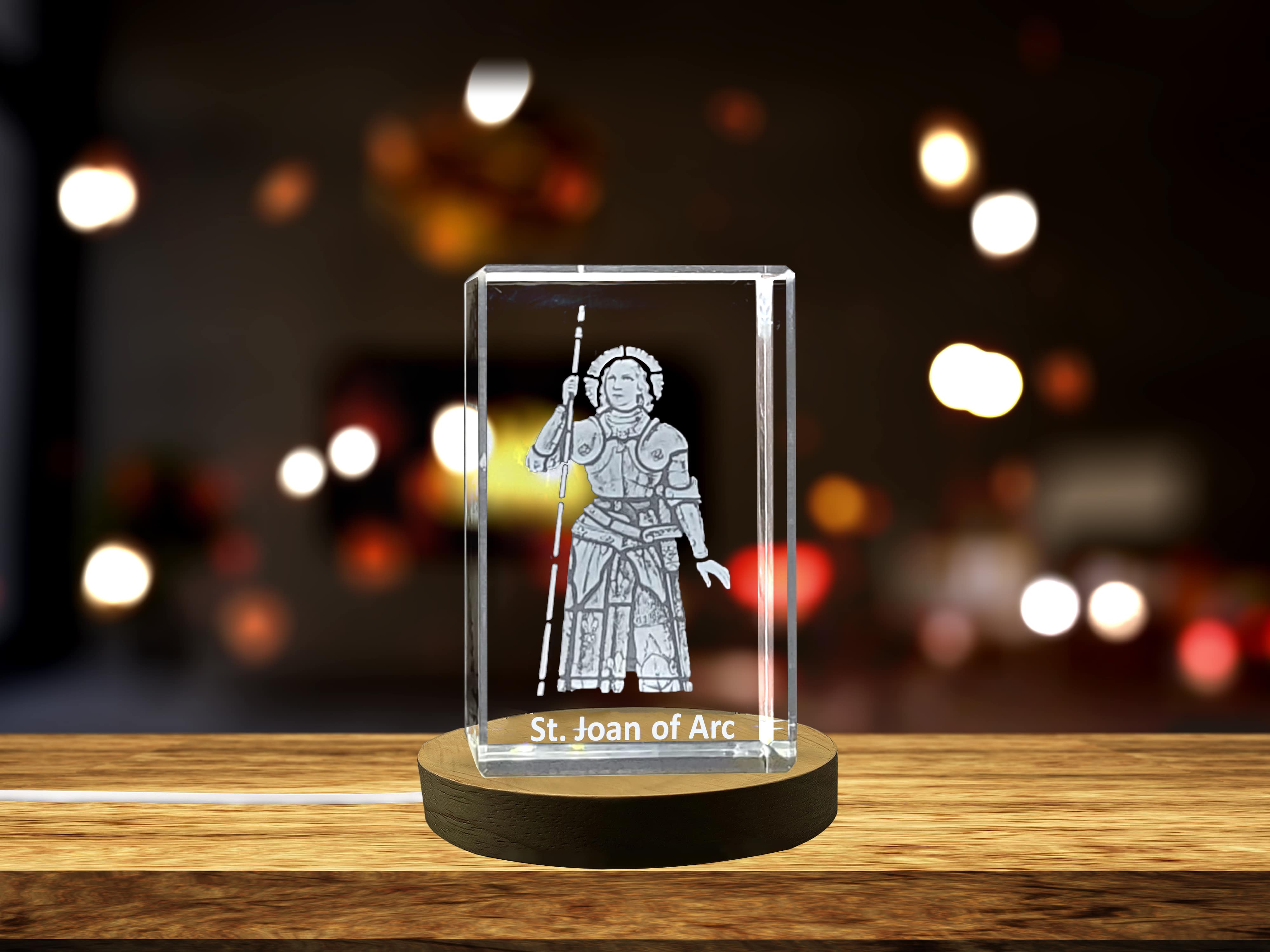 St. Joan of Arc | Religious 3D Engraved Crystal A&B Crystal Collection