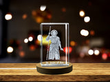 St. Joan of Arc 3D Engraved Crystal - Made in Canada - Free LED Base Light A&B Crystal Collection