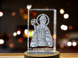 St. Augustine of Hippo| Religious 3D Engraved Crystal A&B Crystal Collection