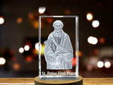 St. Peter 3D Engraved Crystal Sculpture | Made in Canada - Sizes: 3x2, 3x3.5, 3x5, 4x6, 6x8 A&B Crystal Collection