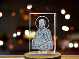 St. Paul | Patron Saint of Writers Gift | Religious 3D Engraved Crystal A&B Crystal Collection