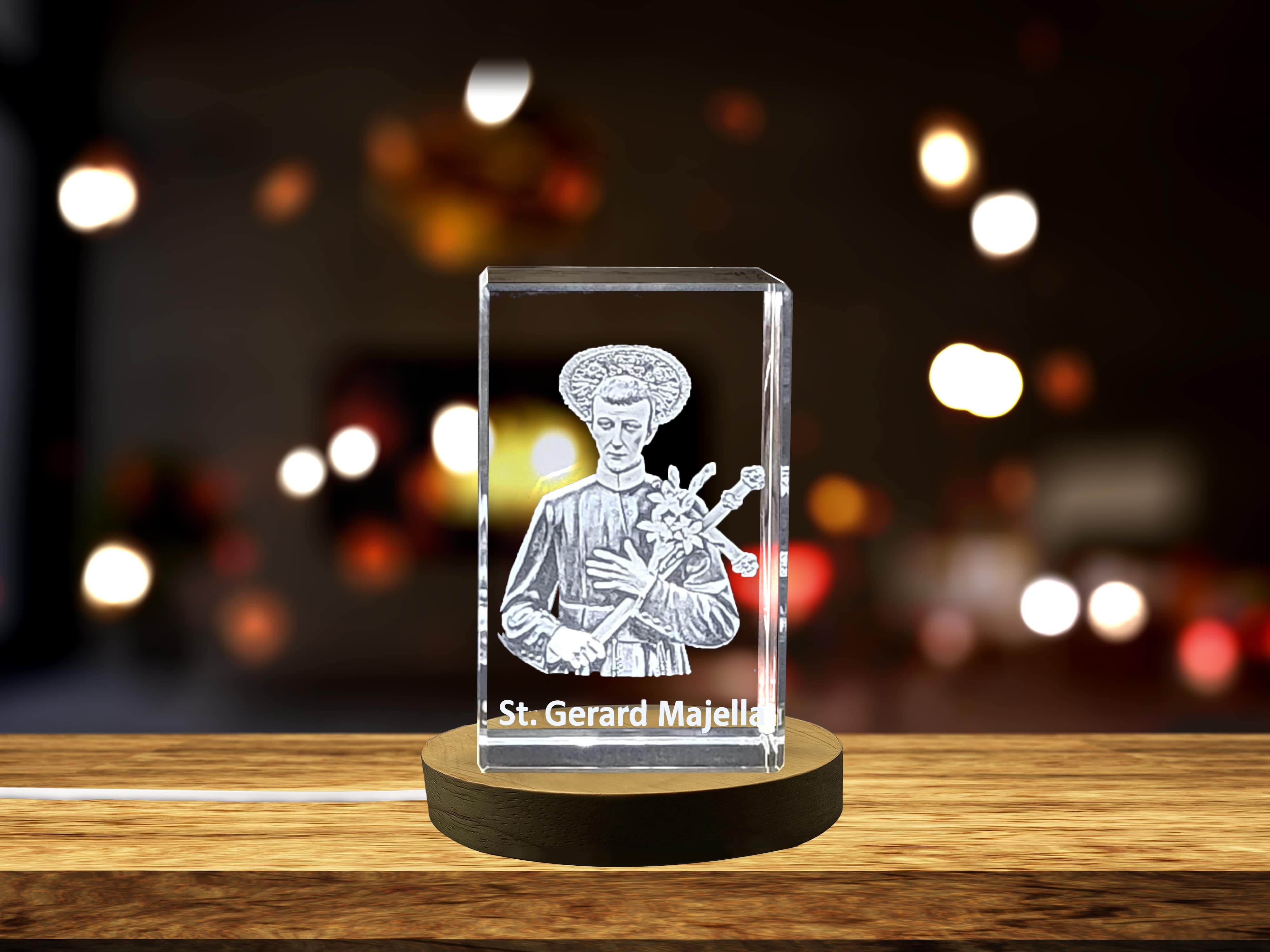 St. Gerard Majella | Patron Saint of Expectant Mothers Gift | Religious 3D Engraved Crystal A&B Crystal Collection
