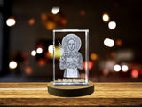 St. Maria Gorettl | Patron Saint of Purity and Victims of Abuse Gift | Religious 3D Engraved Crystal A&B Crystal Collection