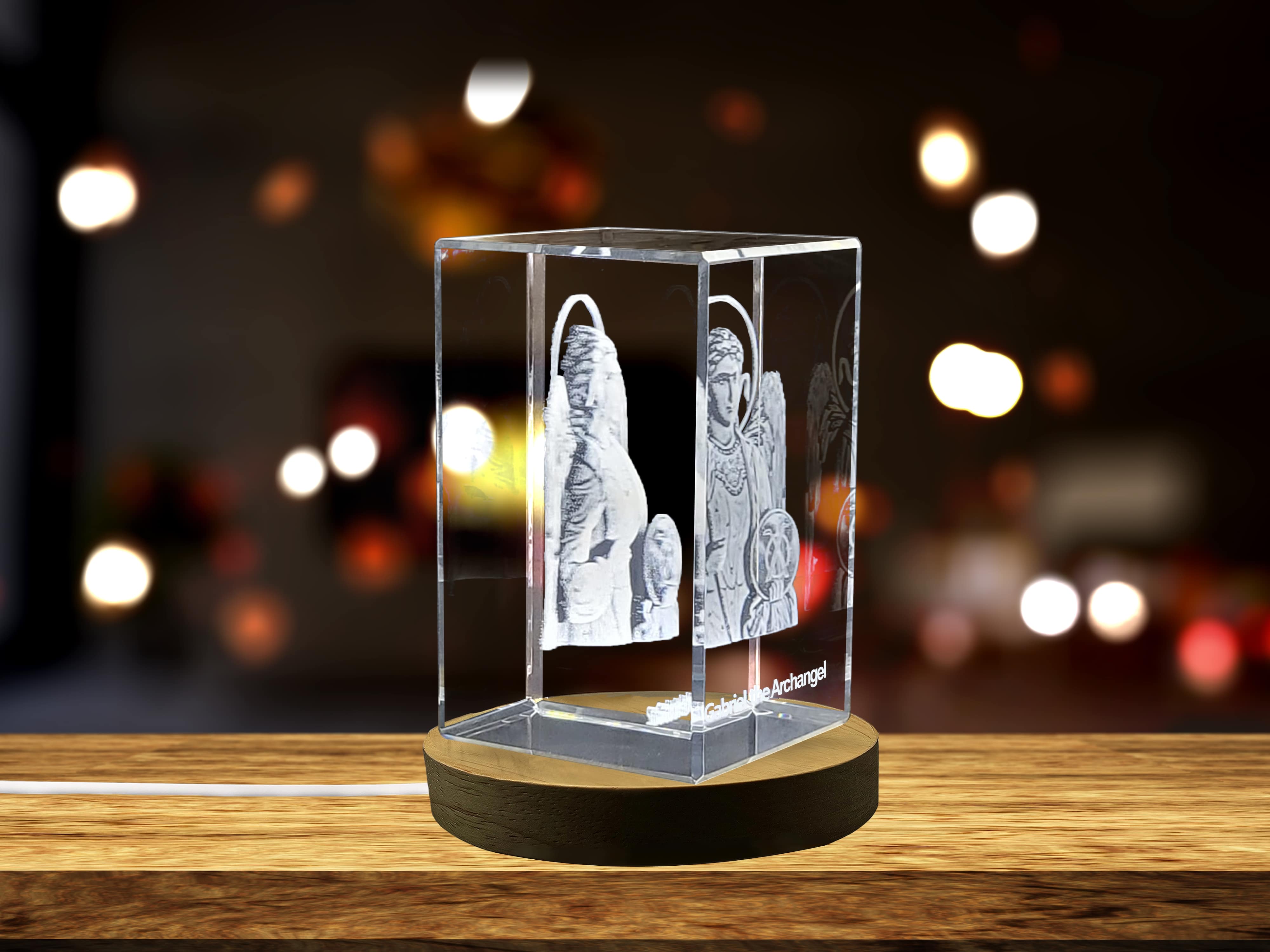 St. Gabriel, the Archangel| Patron Saint of Communication Gift | Religious 3D Engraved Crystal A&B Crystal Collection