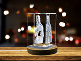 St. Elizabeth 3D Engraved Crystal - Made in Canada | Rose Vines | Free LED Base | Various Sizes A&B Crystal Collection