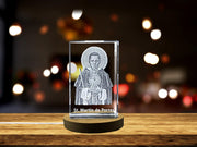 Saint-Martin de Porres | Saint patron de la justice sociale et de l'harmonie raciale cadeau | Crystal gravé 3D religieux