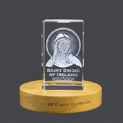 St. Brigid of Ireland Recognition Trophy Award |  Crystal Sculpture with LED Base
