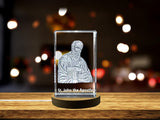 Saint-Jean l'apôtre | Saint-patron de l'amour et des auteurs Gift | Crystal gravé 3D religieux