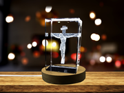INRI Christ Cross 3D Engraved Crystal 