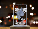 Rock music graphic design with skull 3D Engraved Crystal 3D Engraved Crystal Keepsake/Gift/Decor/Collectible/Souvenir A&B Crystal Collection