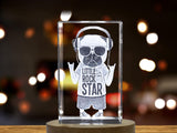 3D Engraved Crystal with Hand-Drawn Pug Dog Print Design - Unique and Personalized A&B Crystal Collection