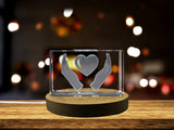 Heart in Hands 3D Engraved Crystal 3D Engraved Crystal Keepsake/Gift/Decor/Collectible/Souvenir