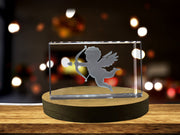 Cupid Silhouette 3D Engraved Crystal 